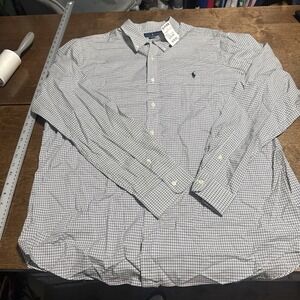 NWT Polo Ralph Lauren Shirt Men 2XL Multicolored Gingham Stitch Blue Pony Preppy